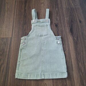 💙 Denim Company Girls Light Green Jeans Overall Dress Size 5T Streetwear Comfy